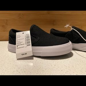 Black canvas sneakers